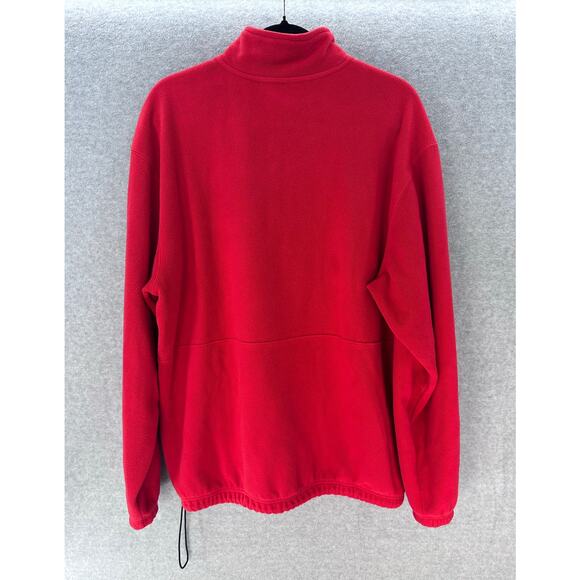 Disney Parks Disneyland Men's sz L Red Zipup Fleece Pockets Holiday Mickey Xmas - Picture 2 of 8